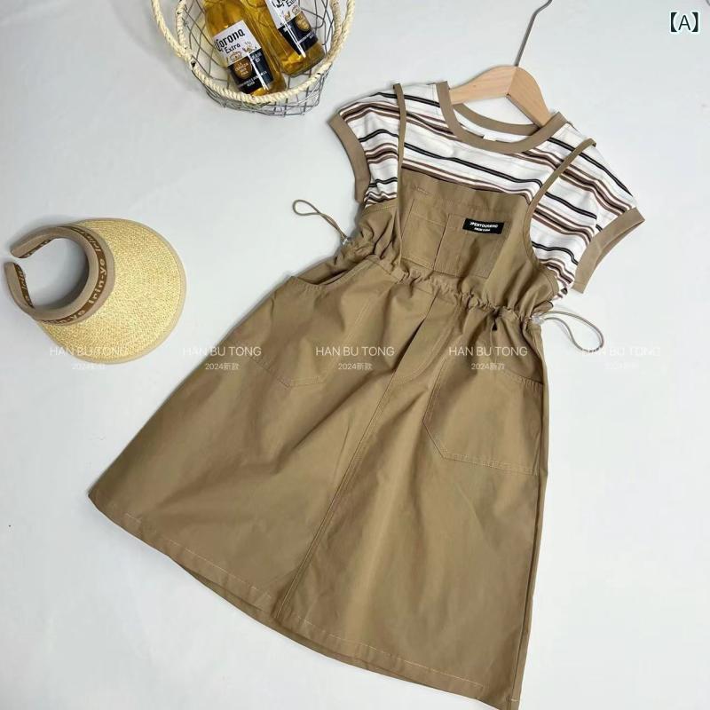 ワンピース キッズ 女の子 子供服 夏服 背 अंब्रेला スカート 中 बड़ा 子供 コットン ノースリーブ ス..