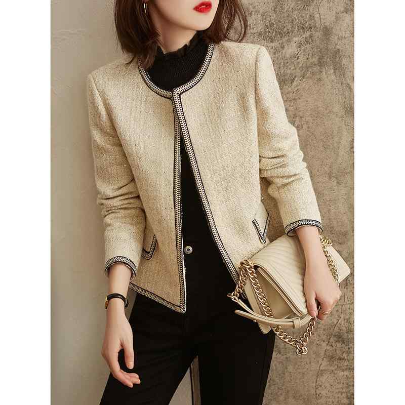 ジャケット レディース ファッション アウター 2023 秋冬 韓国風 デザイン 長袖 ショート丈 ポリエステル アクリル かわいい きれいめ ..