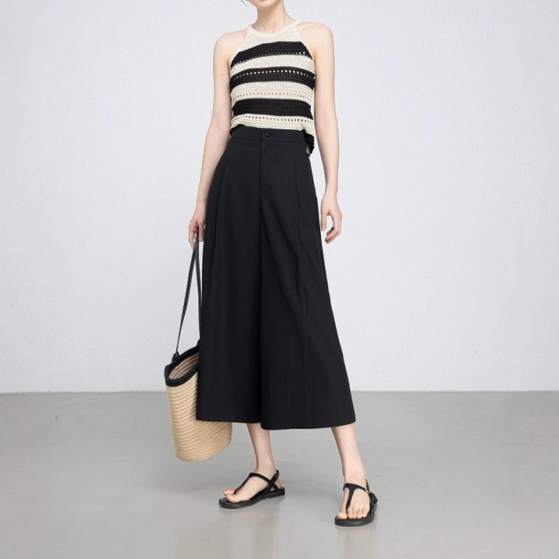 スカート レディース 婦人服 キュロット スカンツ ワイドレッグパンツ 高見え テンセル リヨセル 銅ア..