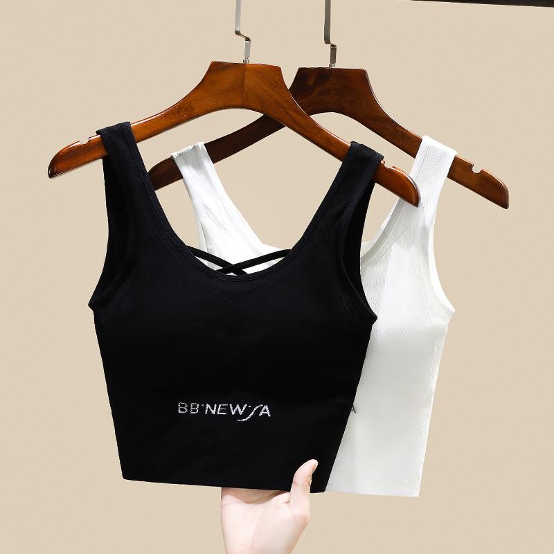 タンクトップ レディース ヨガ スポーツ ブラトップ カップ付き インナー 美背 クロスデザイン 快適 伸..