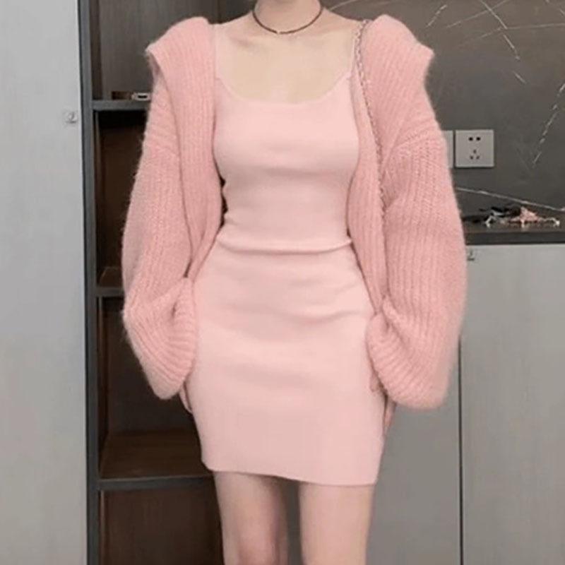 ニットカーディガン レディース 秋 ゆったり 無地 フード付き ニット トップス アウター 中厚手 ドロッ..