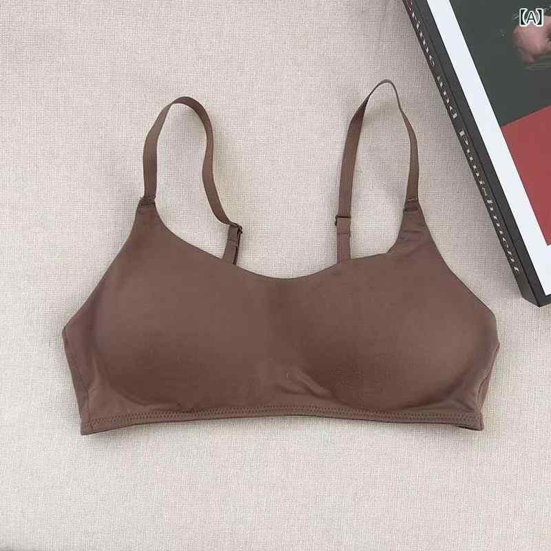 ブラジャー レディース 小胸 谷間 脇高 補正 下着 寄せ上げ ノンワイヤー ストラップレス チューブトップ 美背 通気性 無地 ベージュ 黒 2