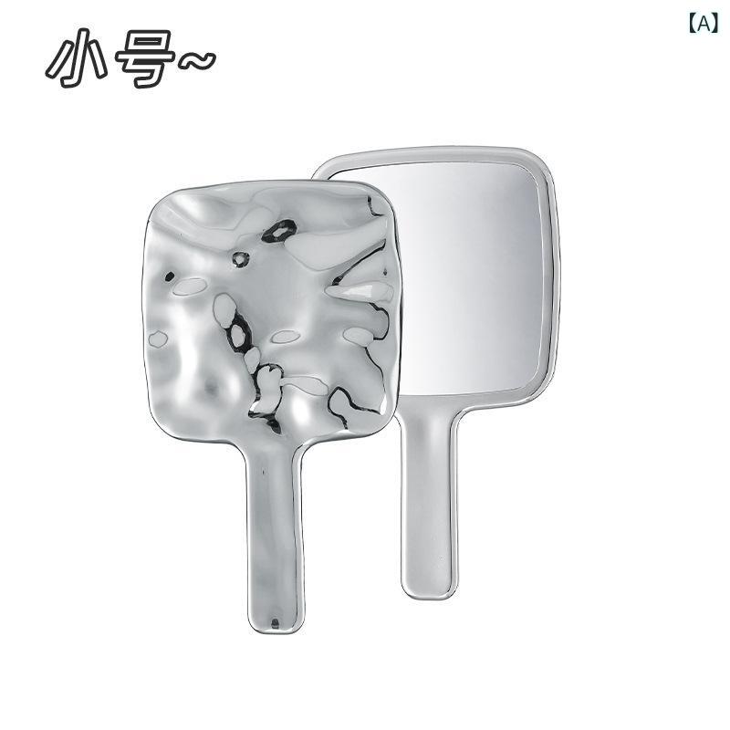 手鏡 レディース 携帯ミラー 持ち運び メイク直し 鏡 ABS樹脂製 アルミ鏡 ギフト