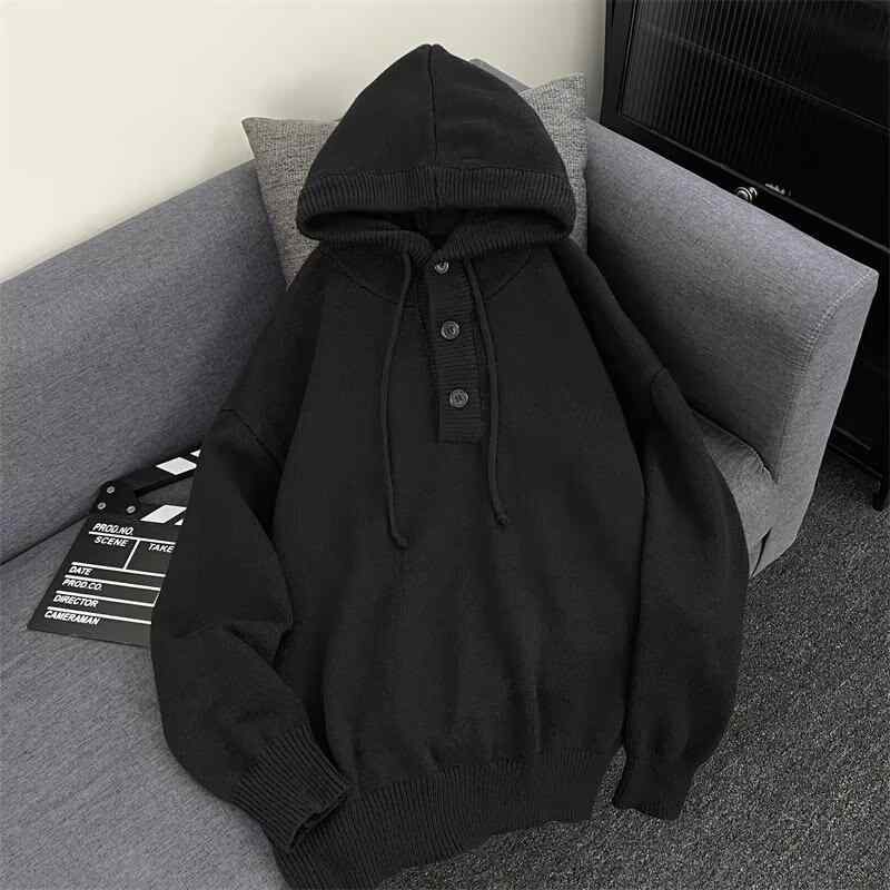 ニット メンズ ニットパーカー 秋冬 長袖 無地 プルオーバー フード付き あったか 暖かい 防寒 トップ..