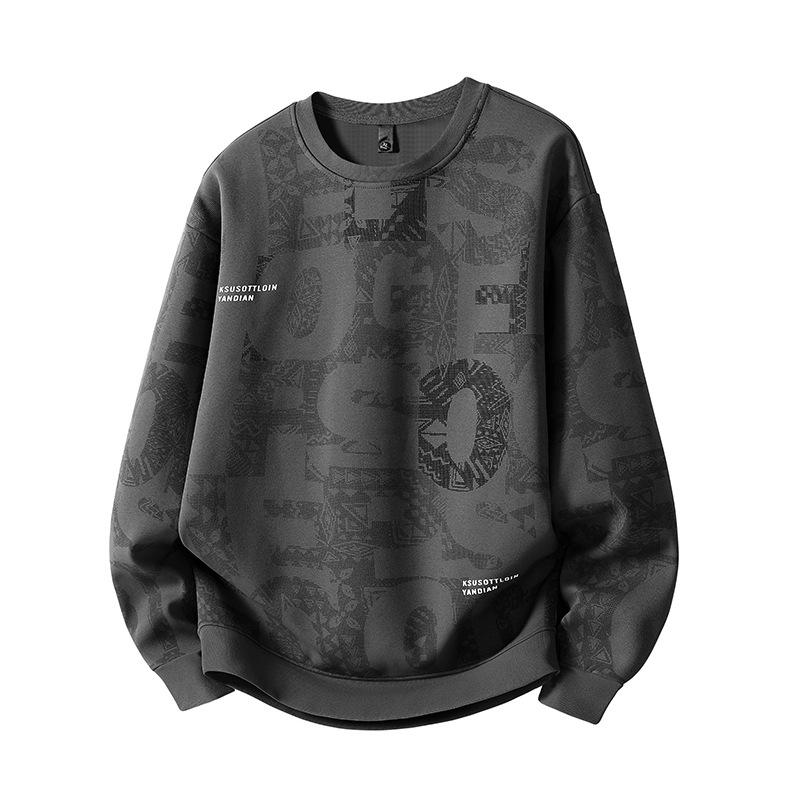 スウェット メンズ 男性用 ストリート系 ロゴ プリント トレーナー トップス 長袖 春秋 黒 ブラック カジュアル 普段使い