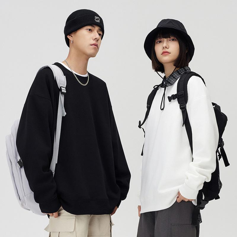 スウェット メンズ 男性用 裏起毛 コットン トレーナー レディース アメリカン 長袖 トップス カットソー 無地 ルーズフィット ラウンドネック 春 秋冬 白 黒 赤 紺 M L XL 2XL 3XL 4XL 5XL