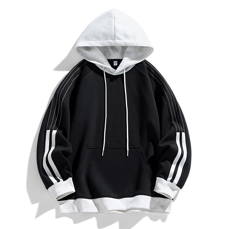 パーカー メンズ 秋冬 韓国風 リラックスフィット ドロップショルダー カンガルーポケット プルオーバー スウェット 長袖 トップス カジュアル スポーティー ブラック グレー レッド カーキ S M L XL XXL 3XL