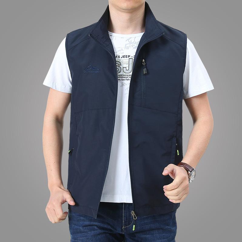 ベスト 男性用 アウトドア 釣り カメラマン 多ポケット 薄手 チョッキ 中高年 向け ゆったり リラック..