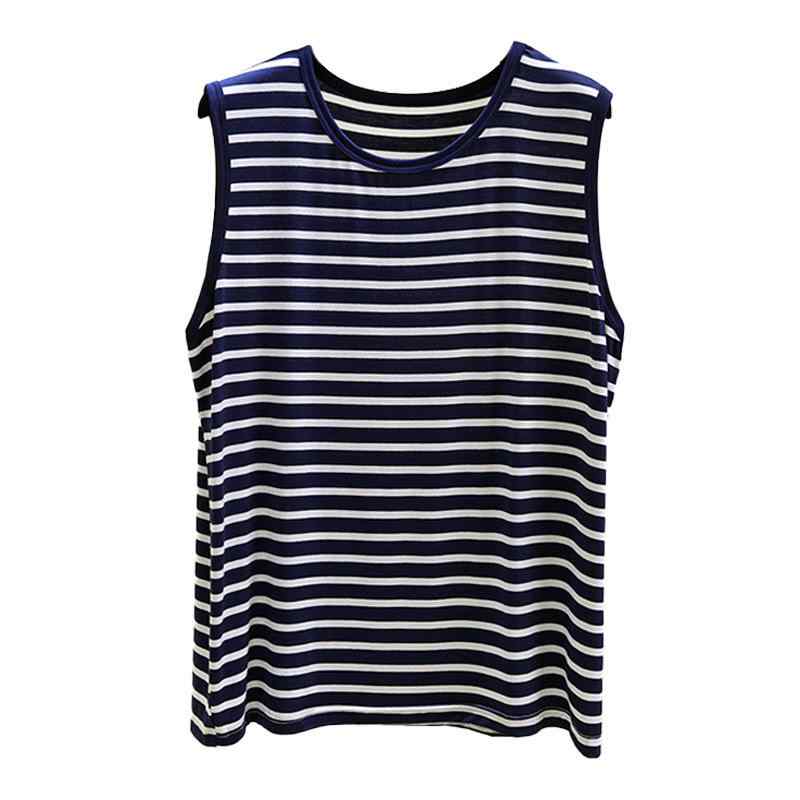 タンクトップ メンズ 男性用 モダール ストライプ ノースリーブ Tシャツ トップス 薄手 ゆったり ルー..