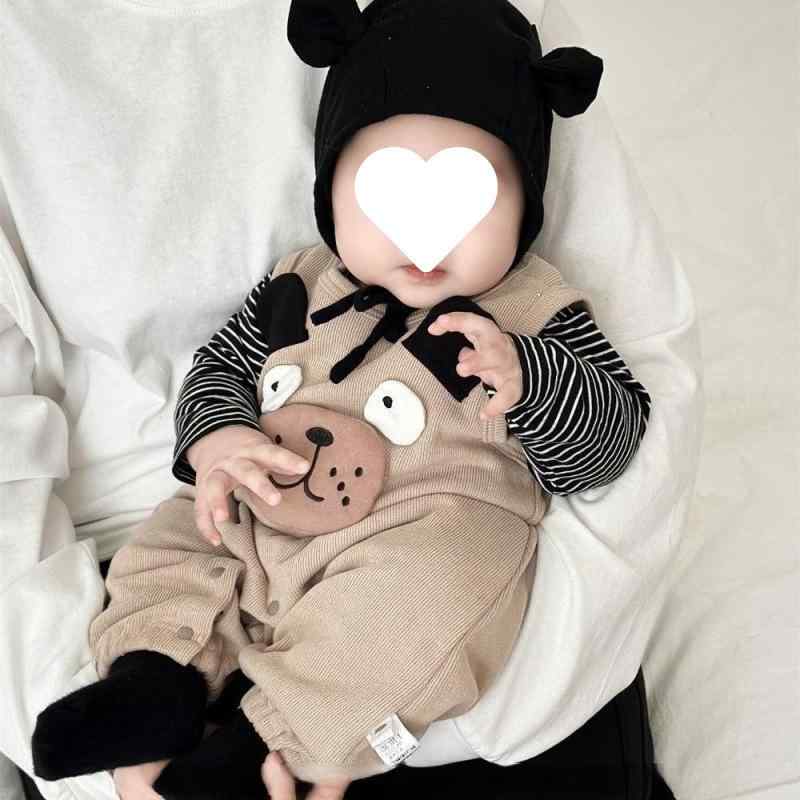 ベビー服 秋物 上下セット 動物 アニマルモチーフ カバーオール サロペット 2点セット コーデュロイ かわいい 男の子 乳幼児 赤ちゃん 長袖