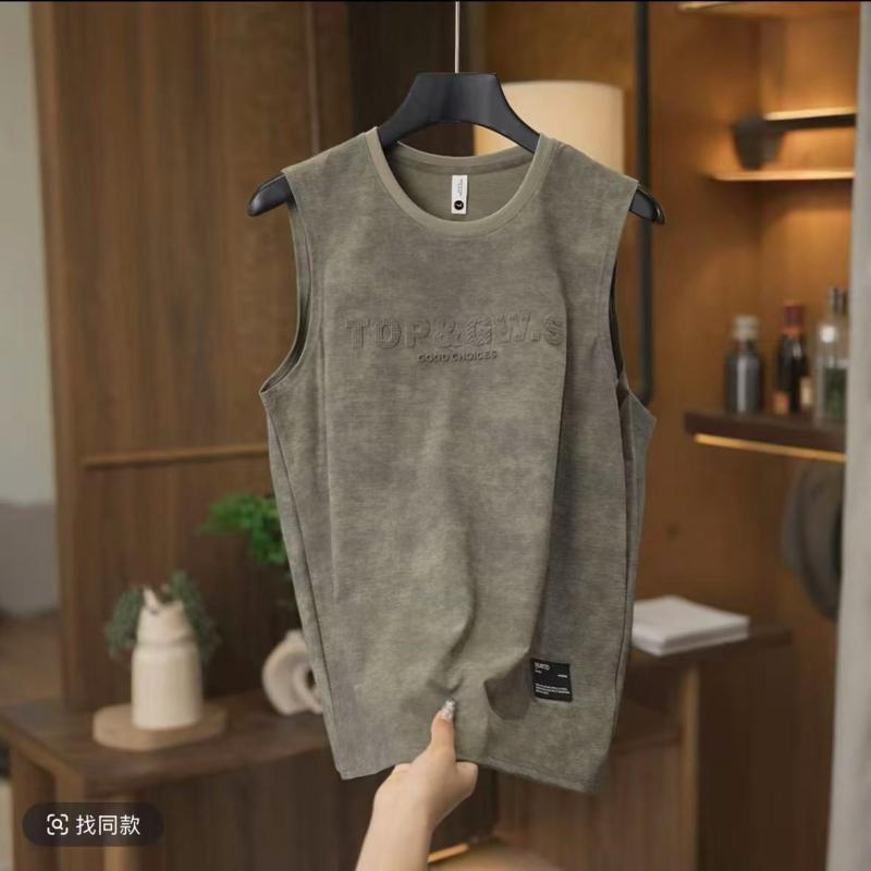 Tシャツ メンズ 男性用 ノースリーブ スポーツ トレーニング バスケットボール 筋トレ ヘビーウェイト コットン タンクトップ トップス カットソー 運動着 部屋着 ルームウェア ミリタリー カーキ ブラック(4)