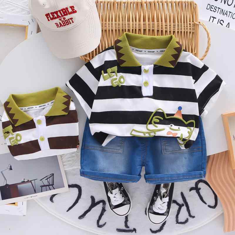 子供用セットアップ キッズ 男の子 夏服 半袖 Tシャツ ショートパンツ 上下セット 薄手 通園 普段着 ブラック カーキ 80cm 90cm 100cm 110cm 120cm