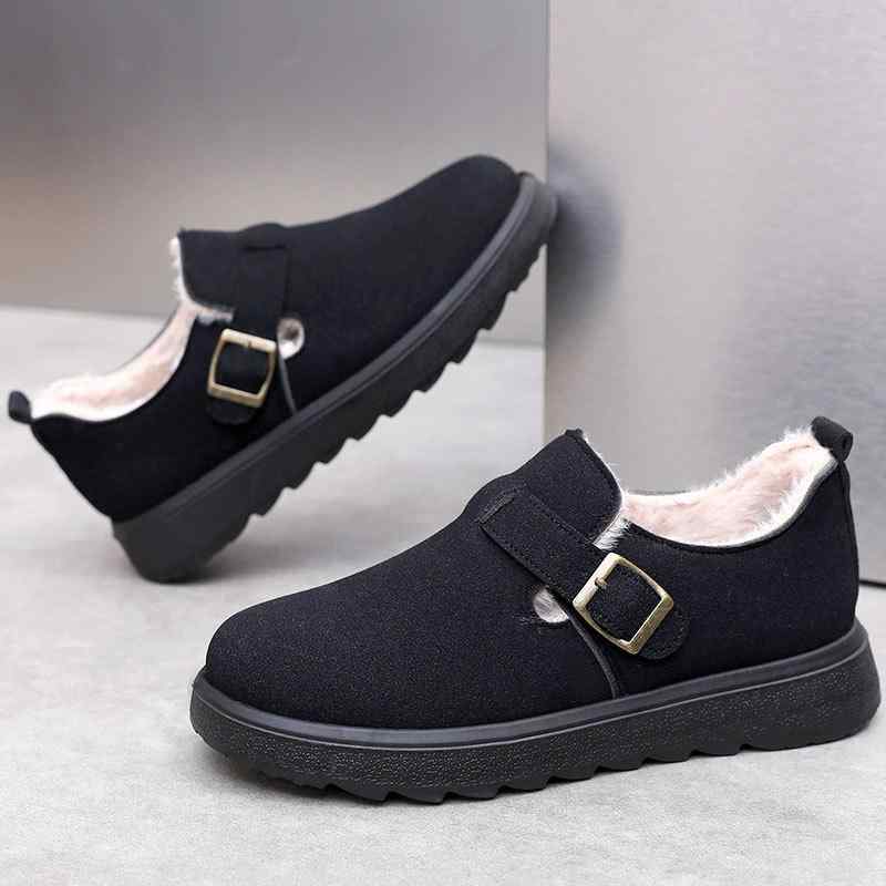 靴 レディース 雪地靴 スノーブーツ 秋冬 厚底 軽量 撥水 防寒 保温 あったか ショートブーツ ローヒール ラウンドトゥ カジュアル 普段使い 黒 茶色