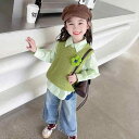 子供服 シャツ ニットベスト セットアップ ガールズ 春秋 かわいい ブラウス トップス 韓国風 女の子 普段着 草緑 90cm 100cm 110cm 120...