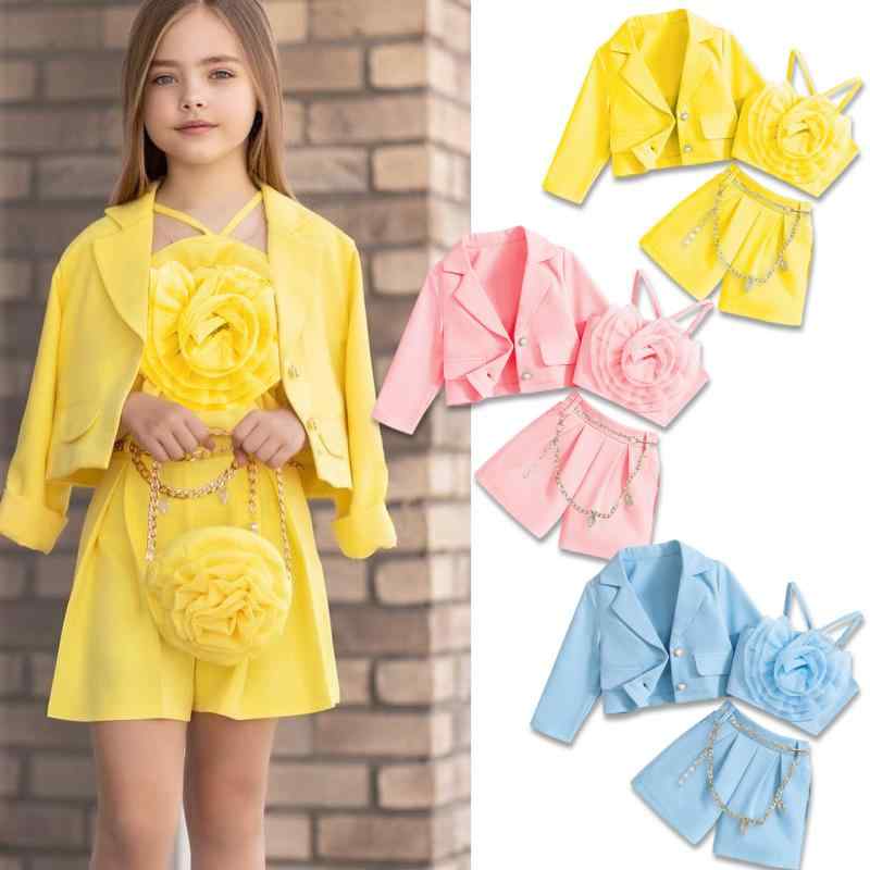 子供用スーツ 女の子 秋冬 長袖 花柄 チュール ビスチェ ショートパンツ セットアップ フォーマル 普段..