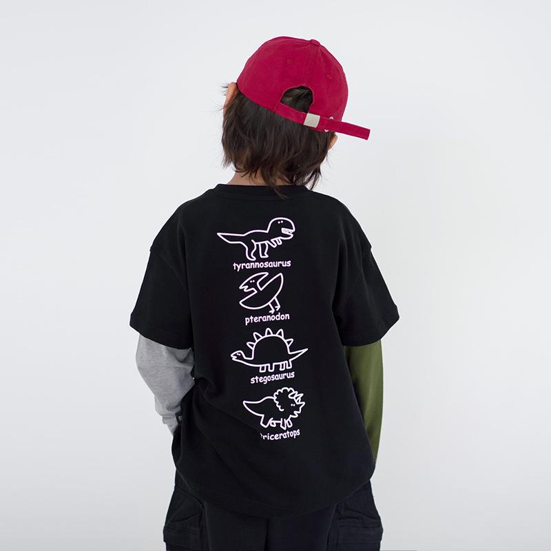 Tシャツ キッズ 男の子 長袖 スウェット 春秋 子供服 ボーイズ カジュアル トップス ブラック グリーン..