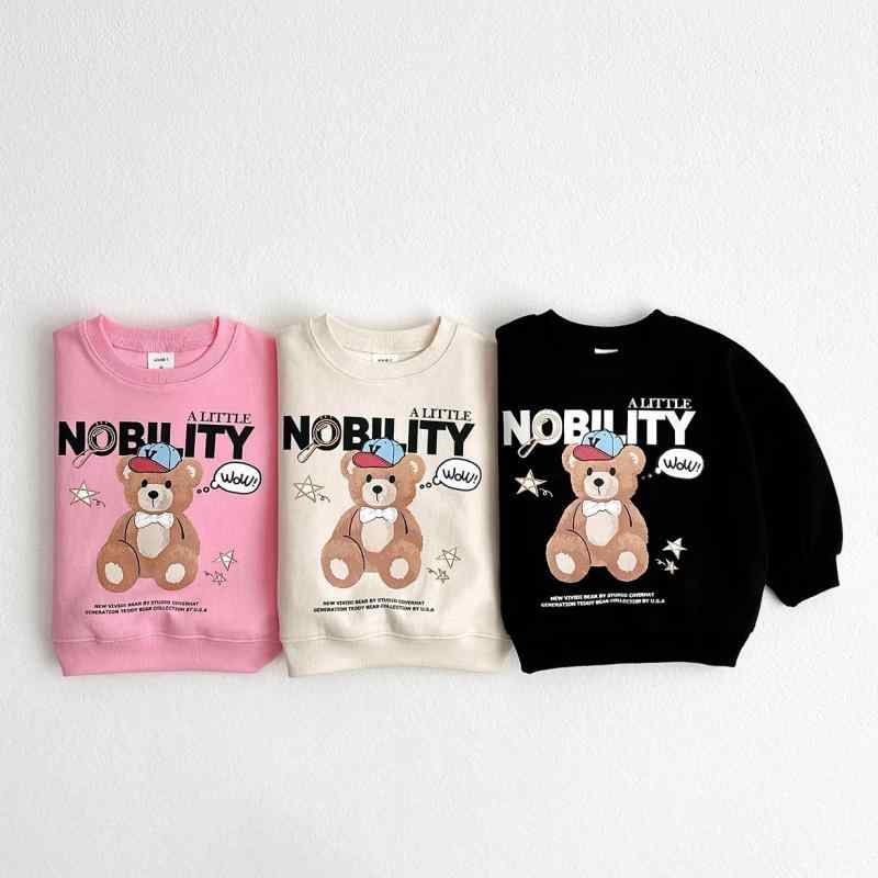 子供用トレーナー 春秋 男女兼用 トップス かわいい熊 綿100% 長袖 90cm 100cm 110cm 120cm 130cm 140cm