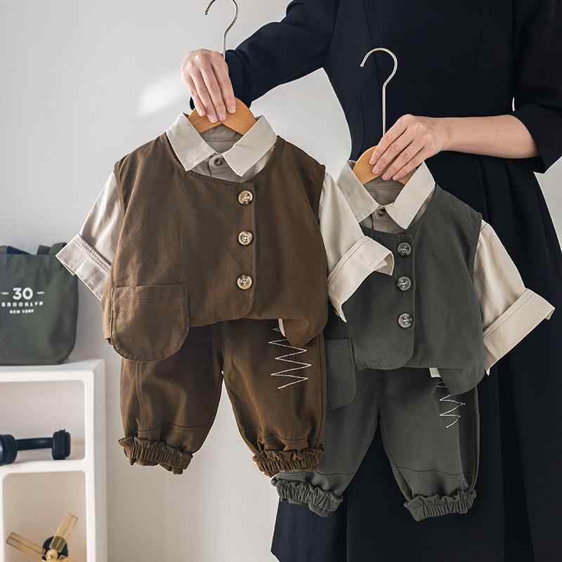 子供用スーツ 男の子用 フォーマルウェア 3点セット（ジャケット ベスト パンツ） 入学式 卒業式 結婚..