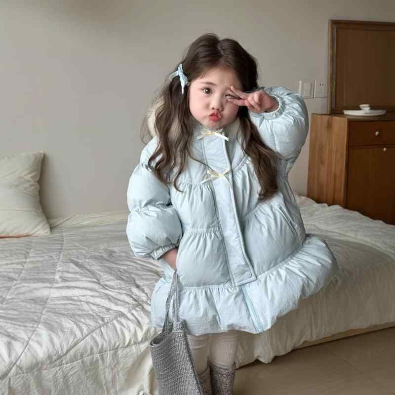 子供服 ダウンジャケット ガールズ 中綿 コート 秋冬 韓国風 かわいい フード付き アウター 80 90 100 110 120 130