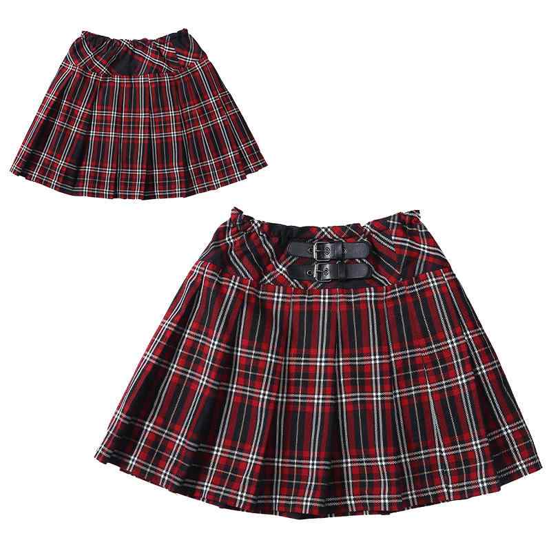 スカート キッズ 女児 子供服 制服 夏 半袖 チェック柄 プリーツスカート 130 140 150 160 170 180 190(4)