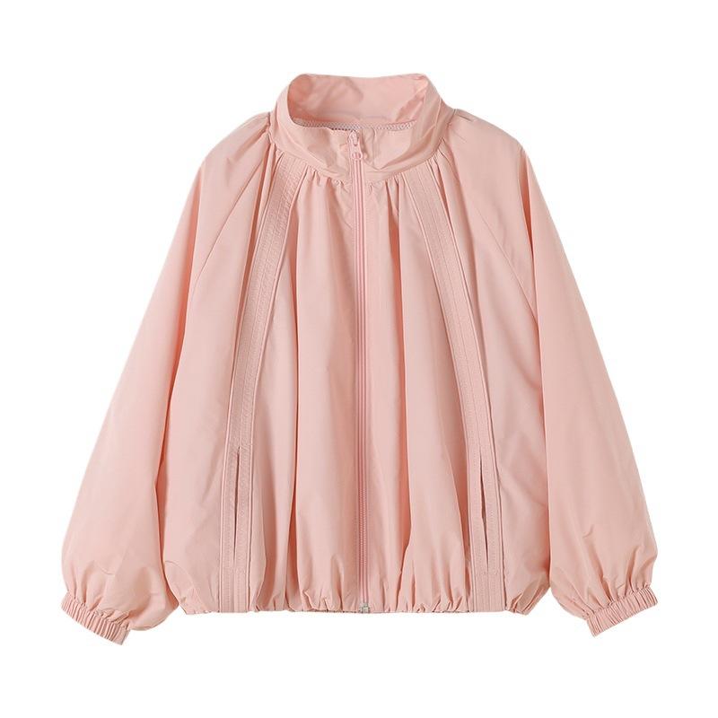 キッズ ジャケット 女の子 子供服 アウター ライダースジャケット スタンドカラー 長袖 ショート丈 ポリエステル 無地 110 120 130 140 150 160 170cm(4)