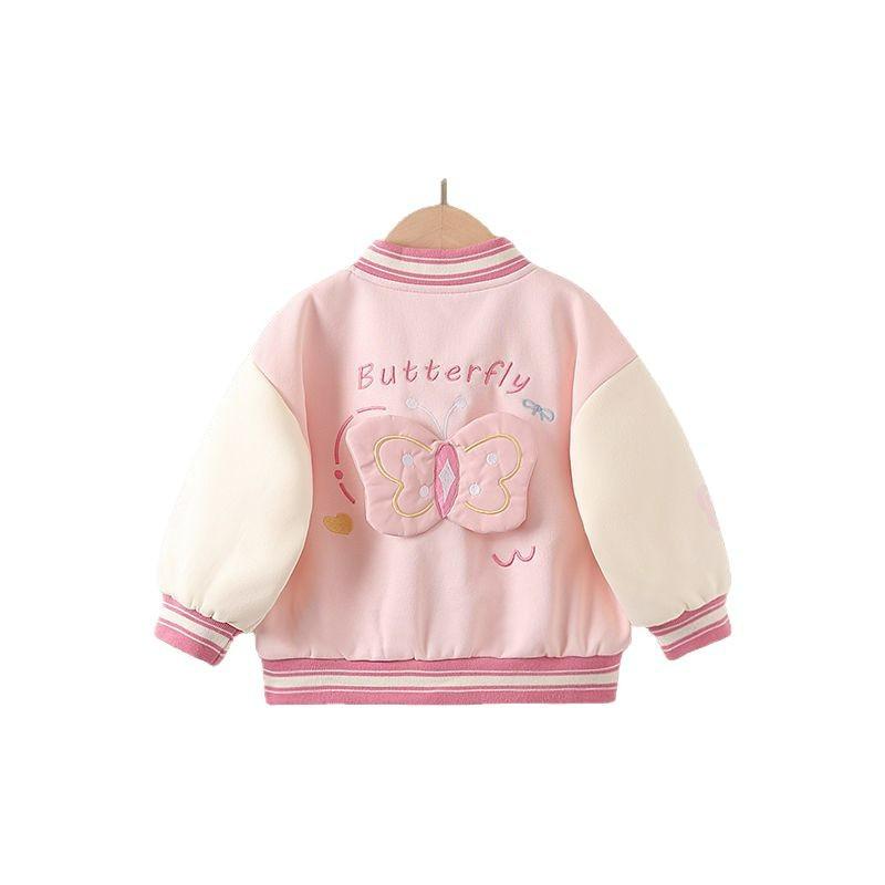 子供服 ジャケット 女の子 春秋 立襟 ベビー服 かわいい 韓国風 トップス 通園 通学 ピンク系