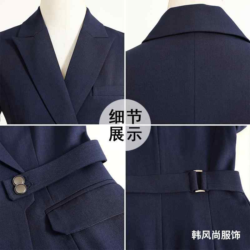 スーツ レディース 春秋 ビジネス オフィス フォーマル テーラードジャケット 事務服 制服 ポリエステル 紺色 ネイビー パンツ スカート 長袖 半袖 S M L XL 2XL 3XL