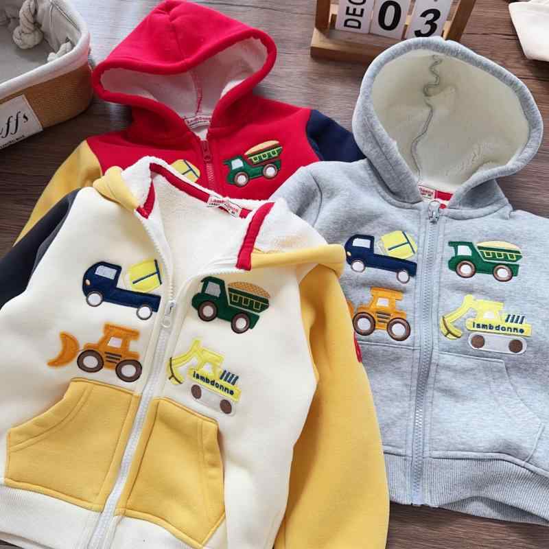 子供服 アウター 男女兼用 裏起毛 フード付き ジャケット ベビー 秋冬 カジュアル トップス 綿100% レ..