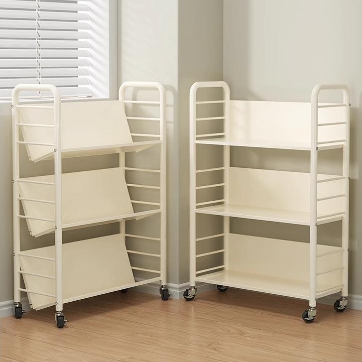 本棚 子供用 絵本棚 キャスター付き 可動式 ランドセルラック 飾り棚 アイアンラック スリム 薄型 炭素..