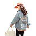 子供服 デニムジャケット 女の子 春秋 ブルゾン アウター おしゃれ かわいい カジュアルスタイル ガールズ キッズ ジュニア 8歳以上 ブルー