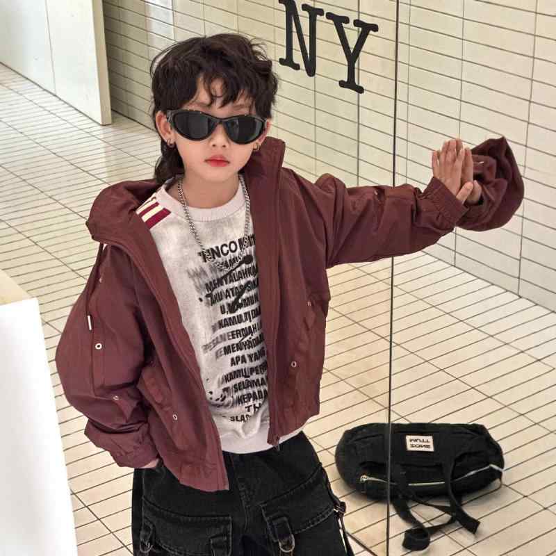 キッズ ジャケット 春秋 男の子 子供服 アウター ブルゾン ジャンパー 3歳 4歳 5歳 6歳 7歳 8歳 100cm 110cm 120cm 130cm 140cm 150cm ポリエステル 酒 красный