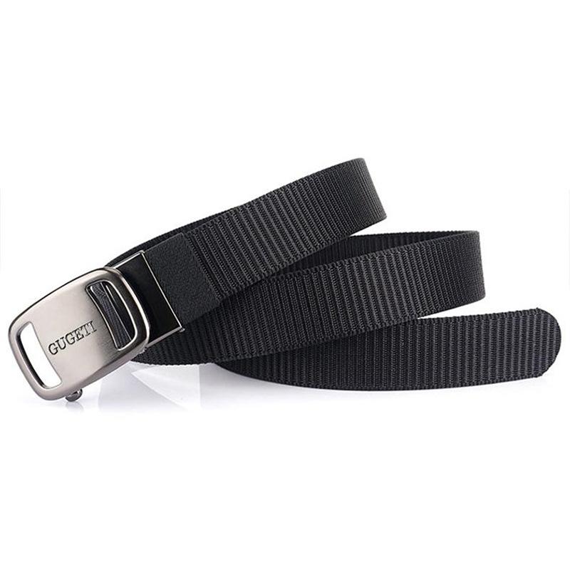 ベルト 男性用 紳士 帆布 スポーツ アウトドア 編み込み 自動ロックバックル 黒 深灰 紺色 茶色 カーキ..