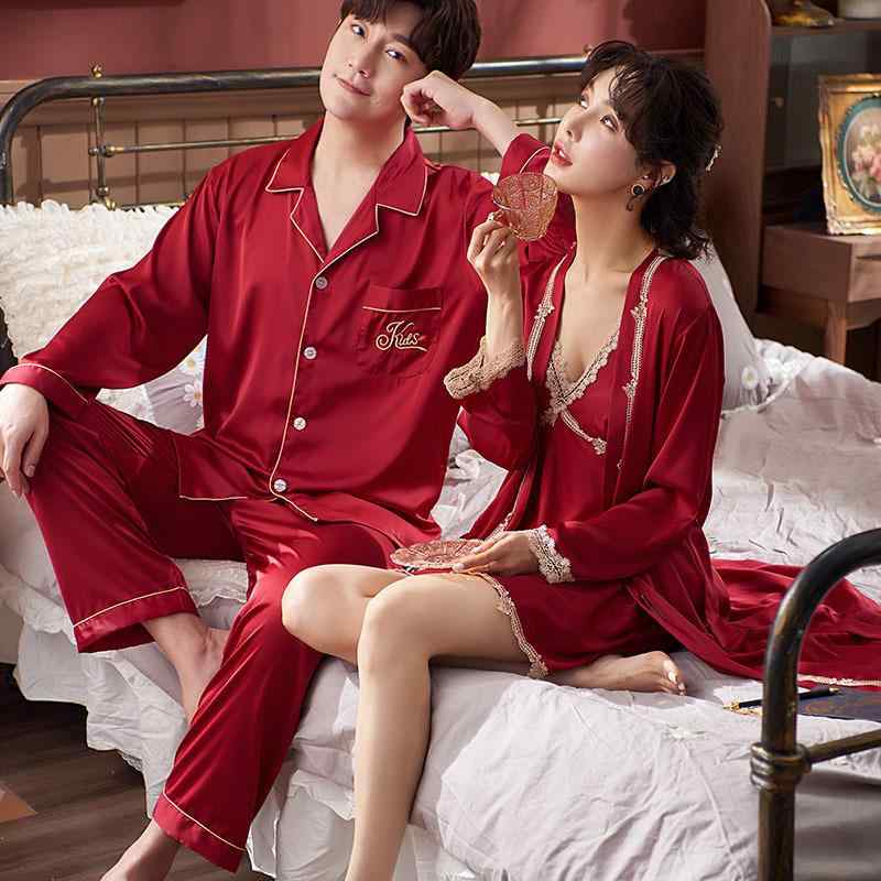 楽天トミーショップ 楽天市場店パジャマ レディース ブライダル シルク 接触冷感 キャミソール スリップ ナイトガウン ローブ 上下セット 夫婦 ペア ピンク系 ワインレッド ブルーグレー グリーン 部屋着 ホテル