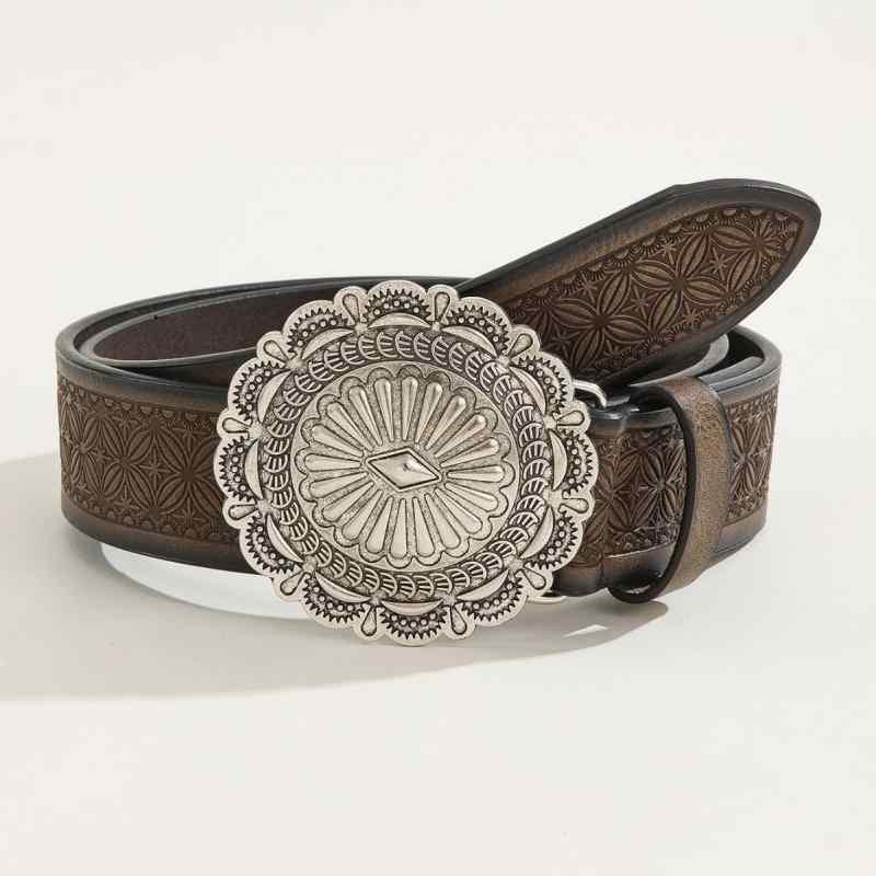 ベルト 男性用 厚手 PUレザー 牛革風 バックル 耐久性 ウエストバンド 普段使い コーヒー色