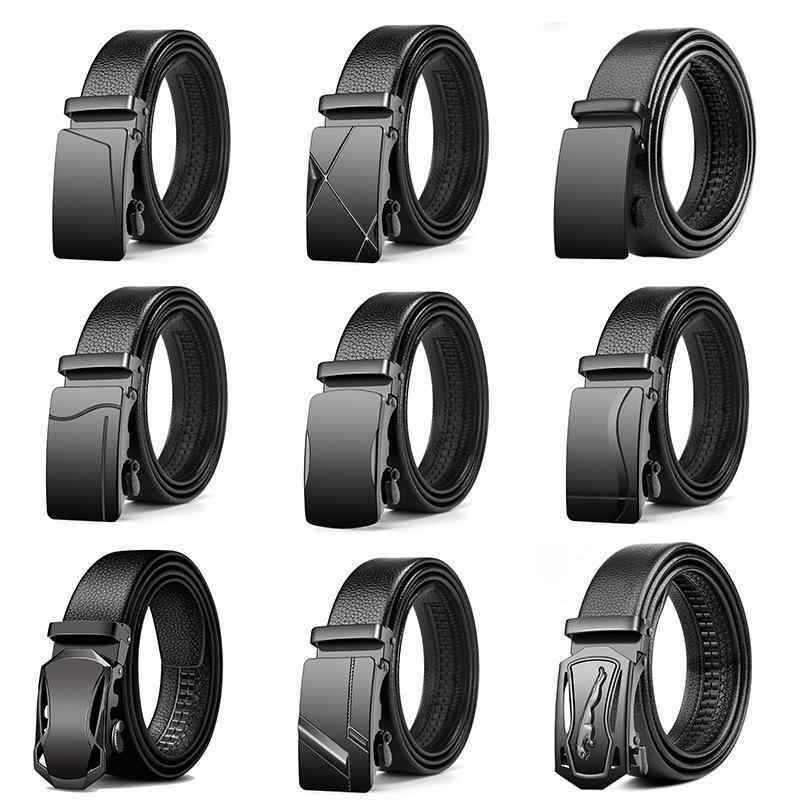 ベルト メンズ 男性用 紳士用 レザー 革 オートロック 普段使い ビジネス カジュアル 黒 ブラック