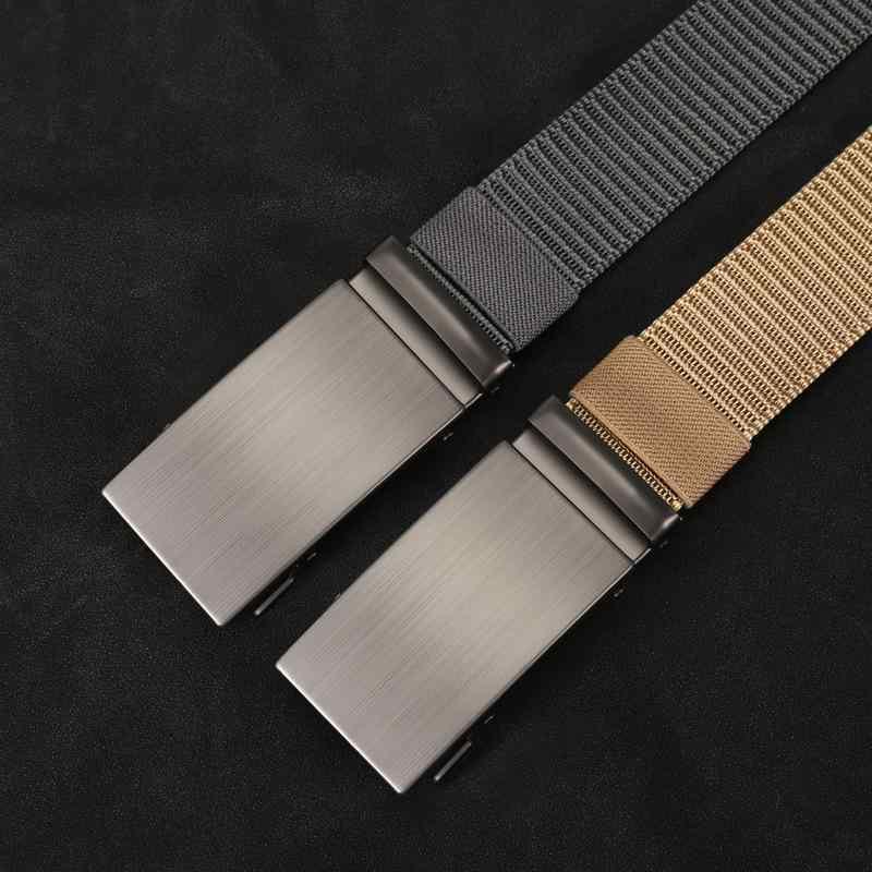 ベルト 男性用 帆布ベルト キャンバスベルト オートロック 自動バックル 普段使い カジュアル ブラック..