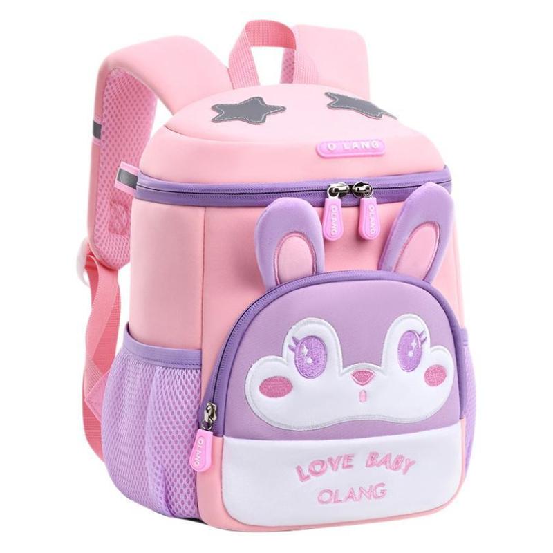 リュック キッズ 子供 幼稚園 保育園 漫画のクマ キツネ アニマル柄 通学 遠足 迷子防止 大容量 ブラック ピンク