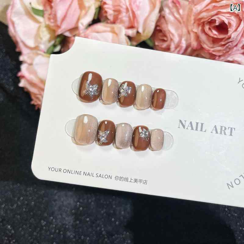 つけ爪 秋冬 デコレーション 手作り 付け爪 ネイルチップ 短い爪 シンプル かわいい ピンク系 ベージュ..