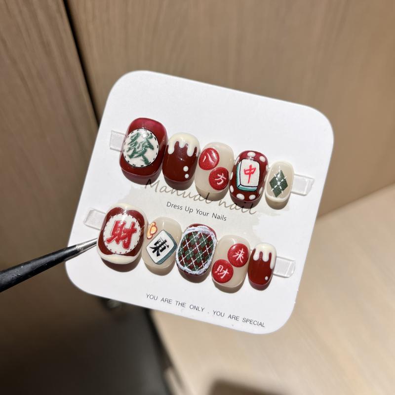 つけ爪 レディース メンズ キッズ かわいい 手作り カートゥーン キャラクター 新年 麻雀 ラッキーアイ..