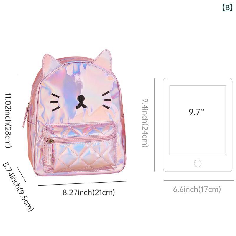 Niños Mochila chica dulce jardín de infancia bolsa impermeable ultra ligero gran capacidad viajes plata rosa — vista 3