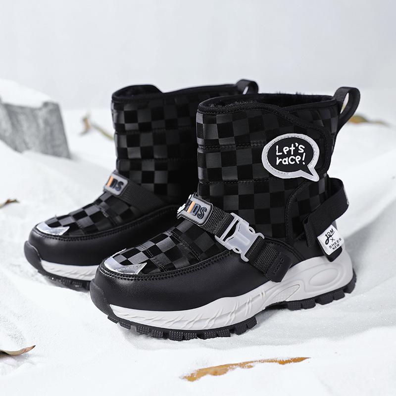 スノーブーツ キッズ 女の子 子供 中 বড় 加絨裏地 厚手 防寒 超纖皮 小学生 通学 普段使い アウトドア..
