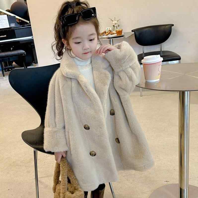 子供服 アウター コート 女の子 秋冬 フェイクファー ミンク カワイイ 韓国風 子供 個性的 ファッショ..