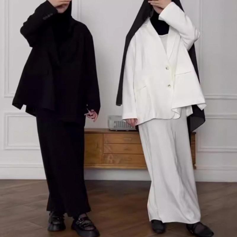 スカート レディース スーツ 春秋 ポリエステル テーラードジャケット 長袖 ひざ丈スカート セットアップ ブラック ホワイト グレー ワインレッド カーキ XS S M L XL XXL