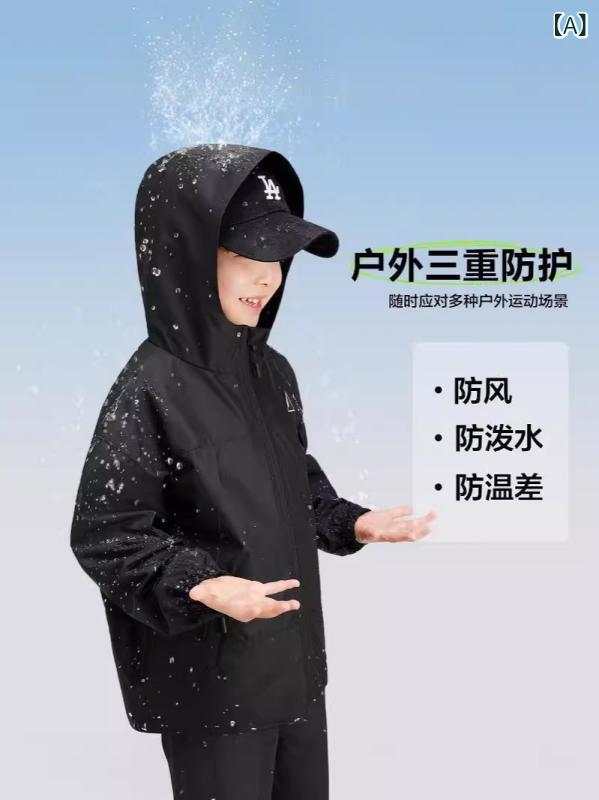 キッズアウター 子供用マウンテンパーカー 春秋 男の子 防風 防水 ジャケット ジャンパー 130cm 140cm 150cm 160cm 170cm ブラック グリーン カーキ