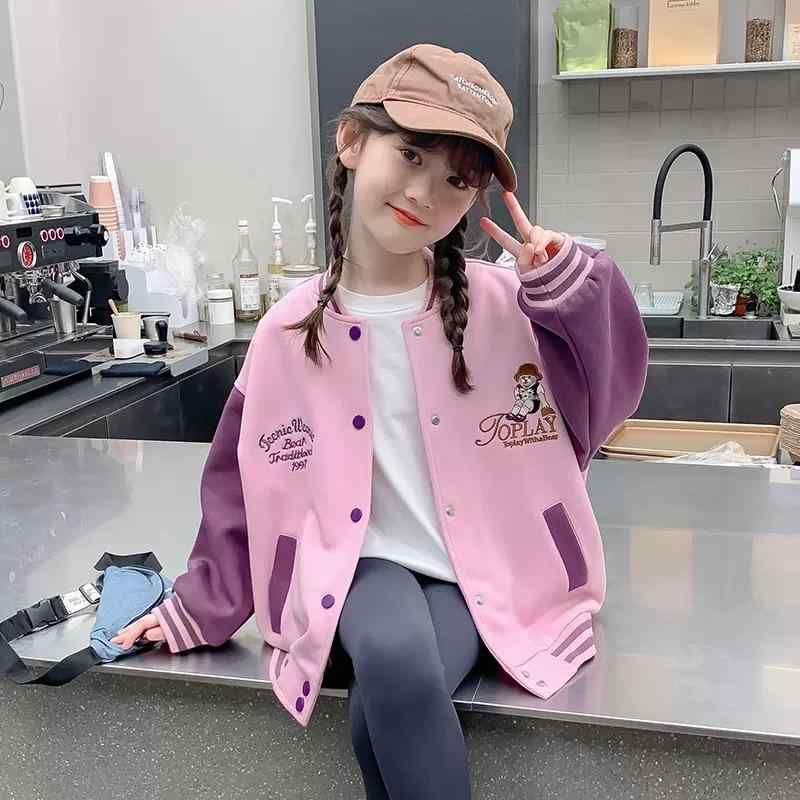 キッズ ジャケット 女の子 子供服 アウター 春秋 ブルゾン ジャンパー スポーツ カジュアル ピンク かわいい 普段着 長袖 120cm 130cm