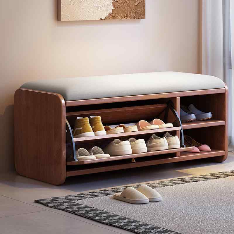 玄関収納 スツール 北欧 木製 玄関ベンチ 靴箱 腰掛け 椅子 原木色
