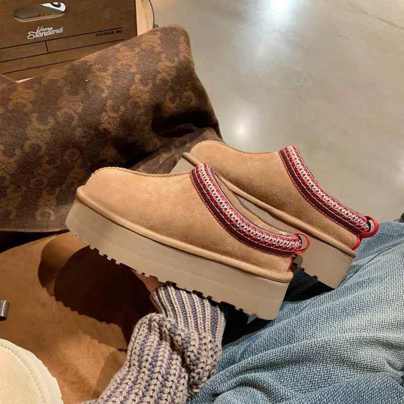 雪地靴 レディース 牛革 暖かい 厚底 ローカット スノーブーツ 女性用 防滑 耐摩耗 栗色 サンド色 カジュアル 秋冬