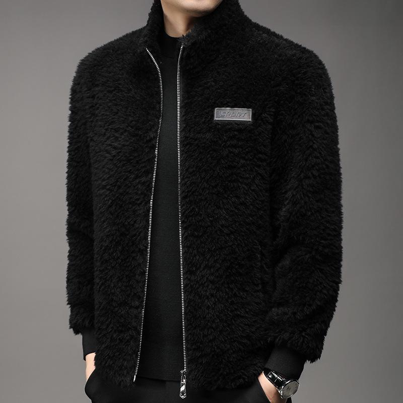 ジャケット 男性用 ブルゾン 秋冬 シーズン アウター ミドル丈 ウールブレンド 立ち襟 ブラック グレー スタイリッシュ カジュアル