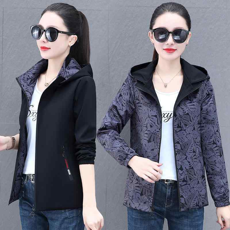 ジャケット レディース リバーシブル フード付き ジップアップ ブルゾン アウター トップス ピンク系 紫 黒 ポリエステル 日韓 カジュアル