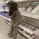 子供服 ニット セットアップ 女の子 春秋 韓国風 カジュアル パーカー ニット カーディガン ニット パンツ 2点セット 再生繊維 ブラウン系